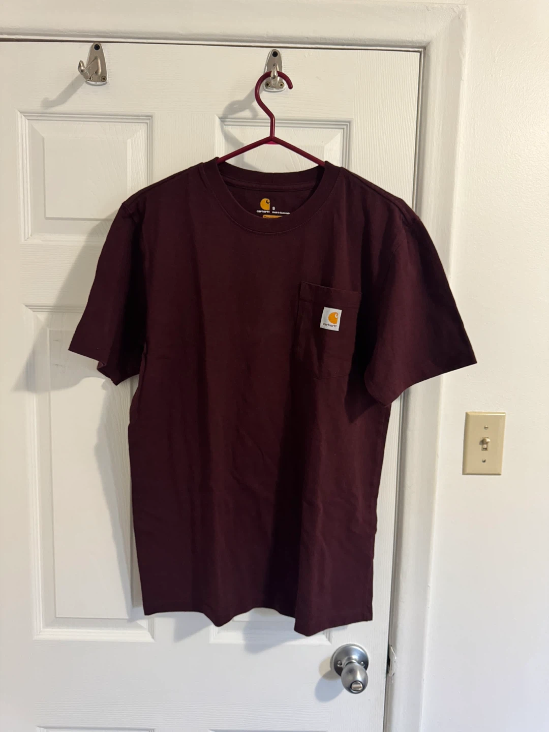 Carhartt Pocket T-Shirt - Burgundy - Size S