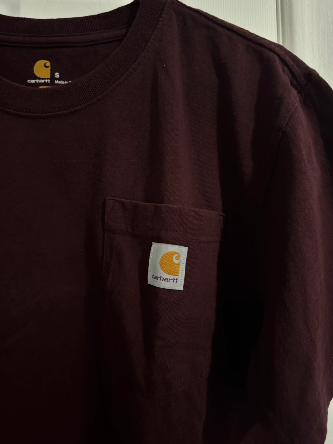 Carhartt Pocket T-Shirt - Burgundy - Size S - photo 3