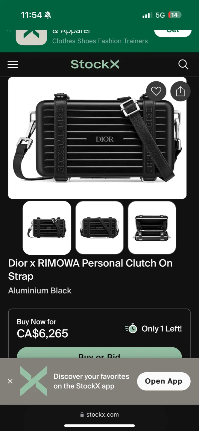 Dior x RIMOWA Personal Clutch On Strap Aluminium Black