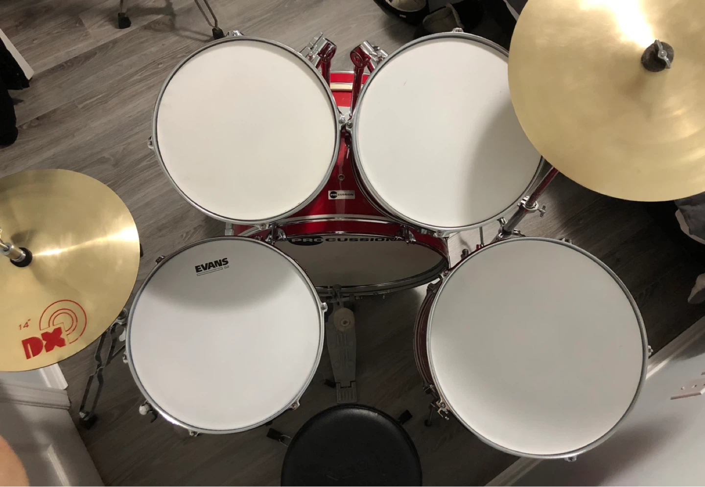 Neon red 80s drum set – like new! - photo 2