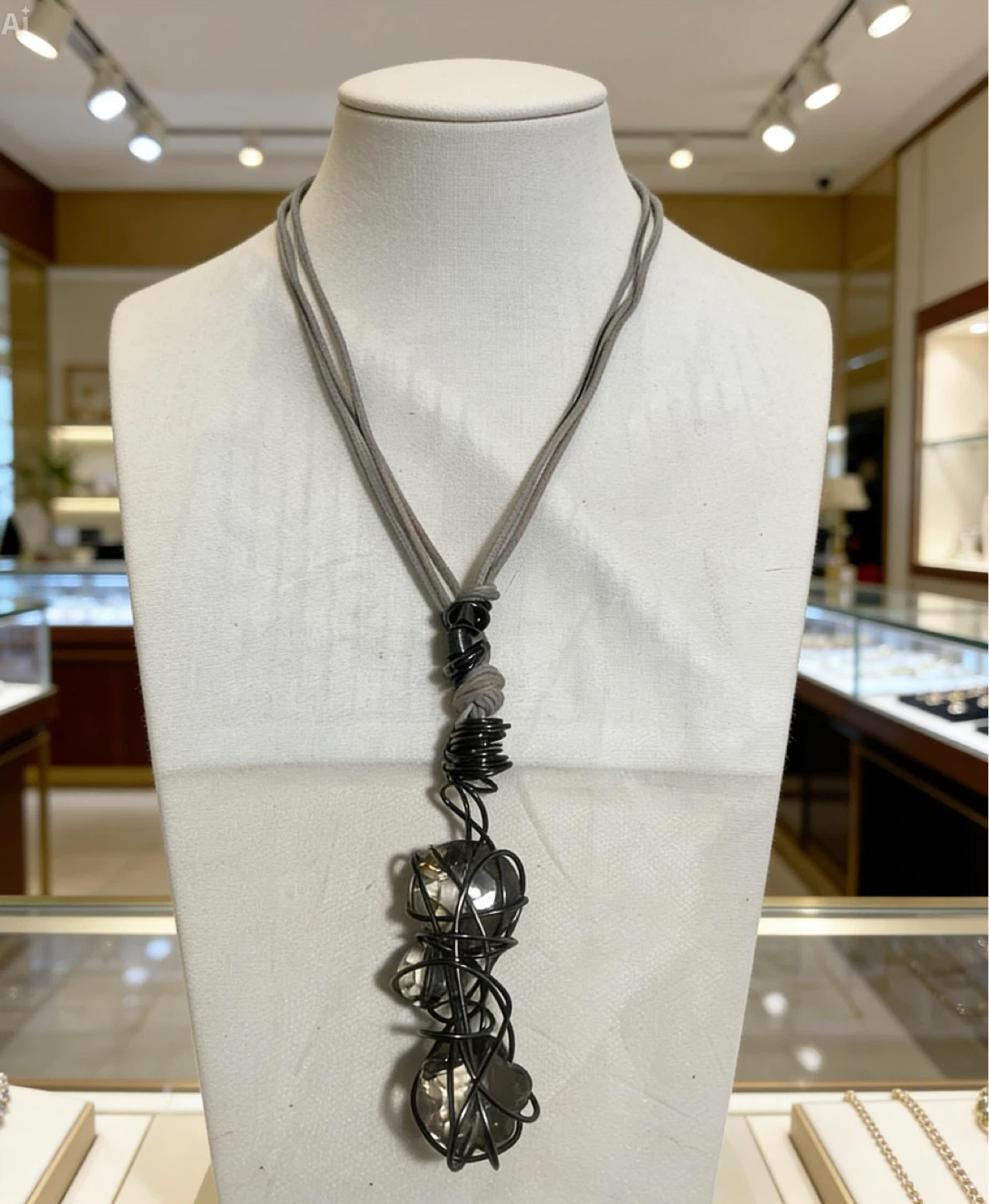 Wire Wrapped Crystal and Stone Necklace - photo 2