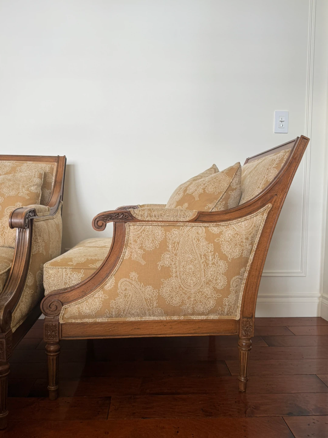 Vintage Accent Chairs with Ottoman