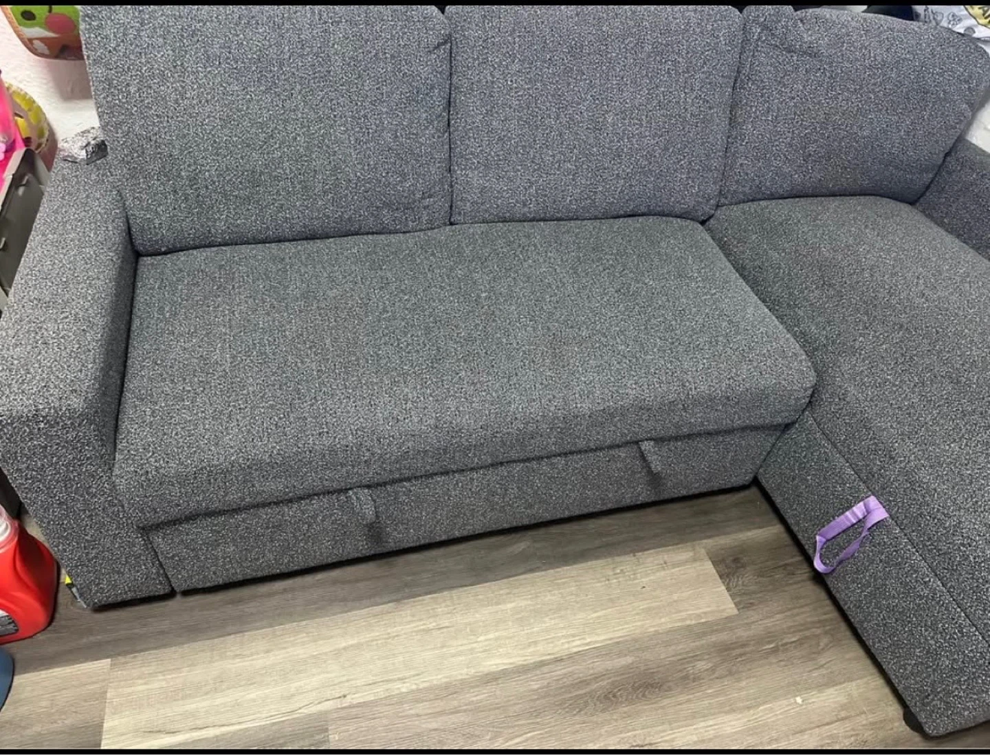 Gray Sectional Sofa with Storage