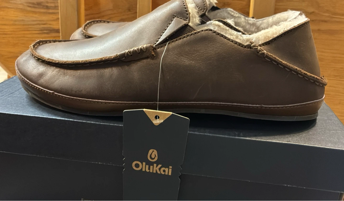 New OluKai Moloka Slipper - Men's Size 12 - Dark Wood - photo 2