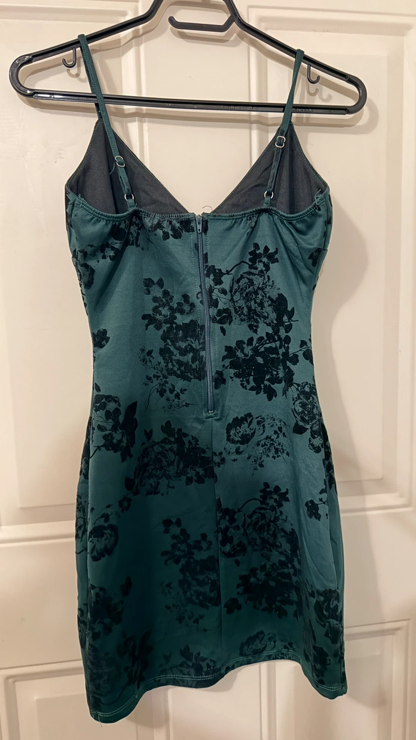 Emerald green floral slip dress Szie S/M - photo 3