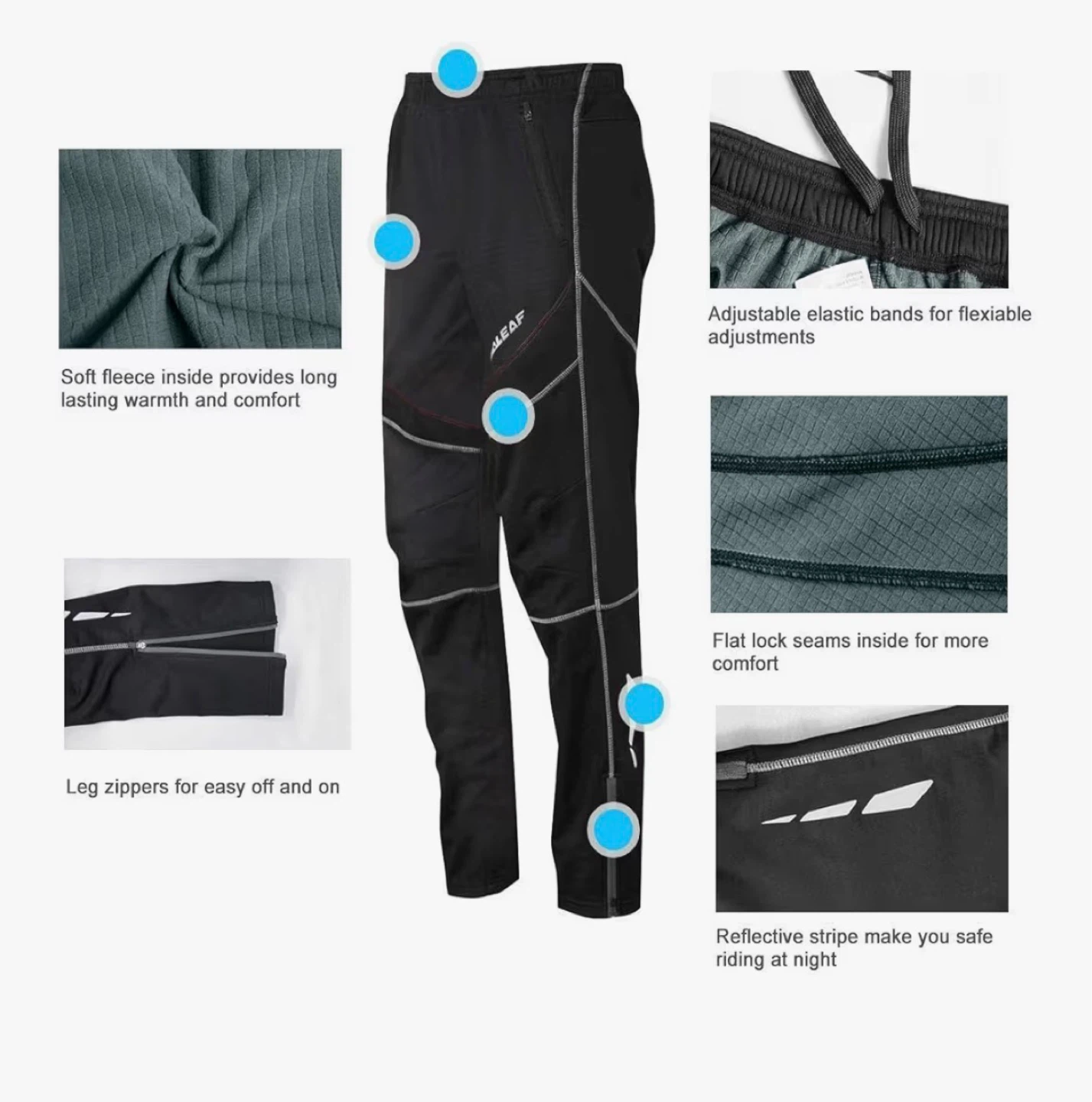 BALEAF Men's Black Cycling Pants - photo 5