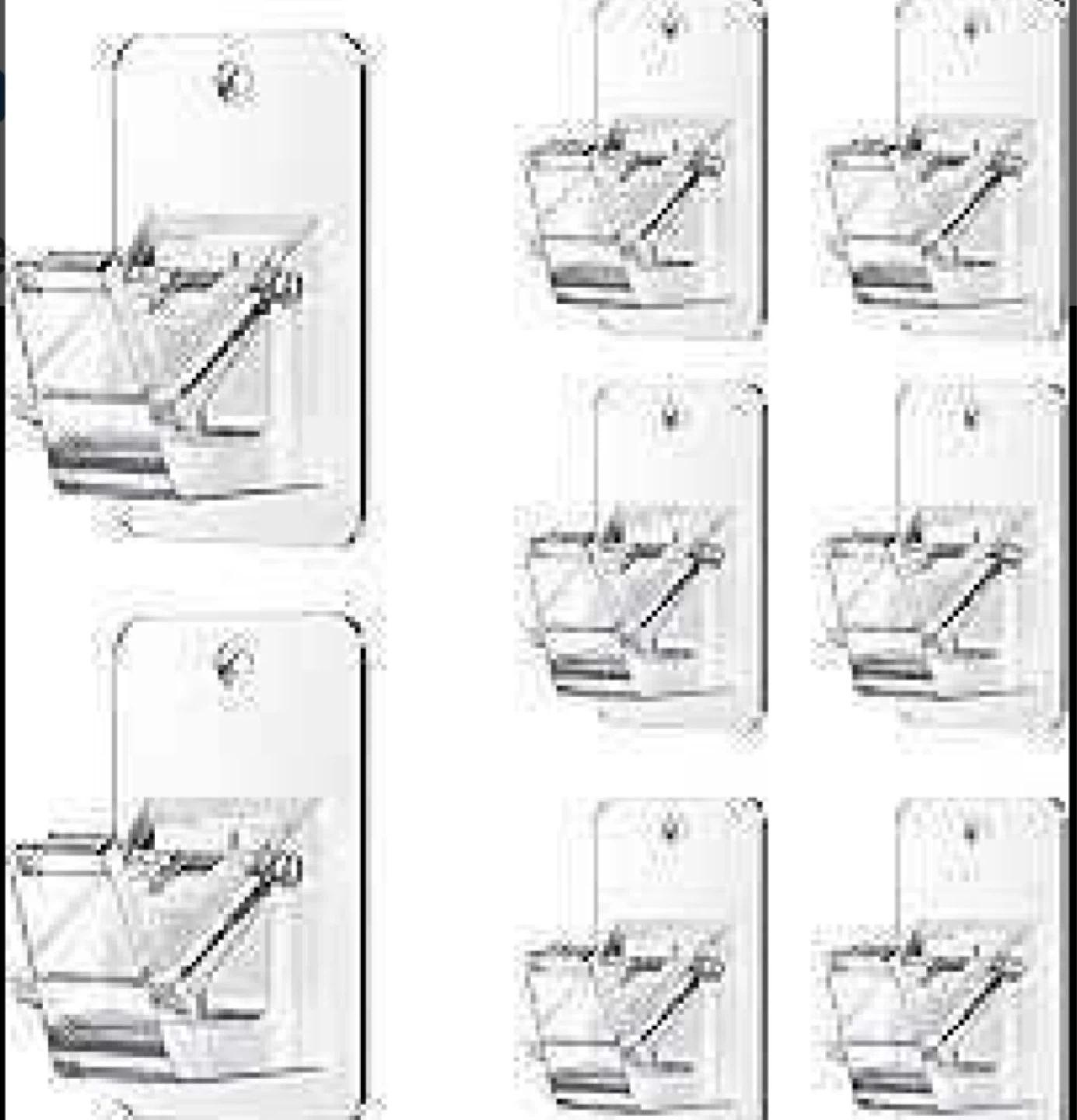 Clear Plastic Clip-On Hooks (Set of 8)
