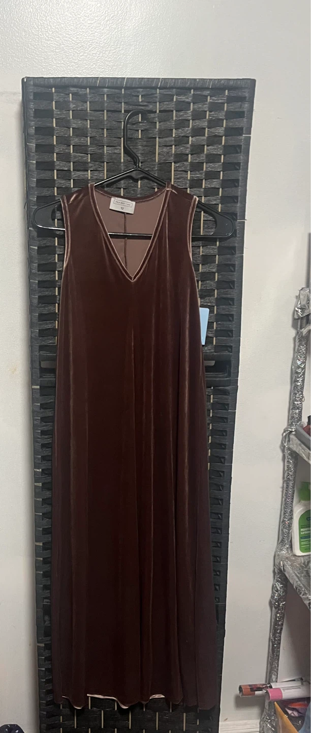 Veronica Beard Velvet V-Neck Maxi Dress Brown Size 12 - photo 4