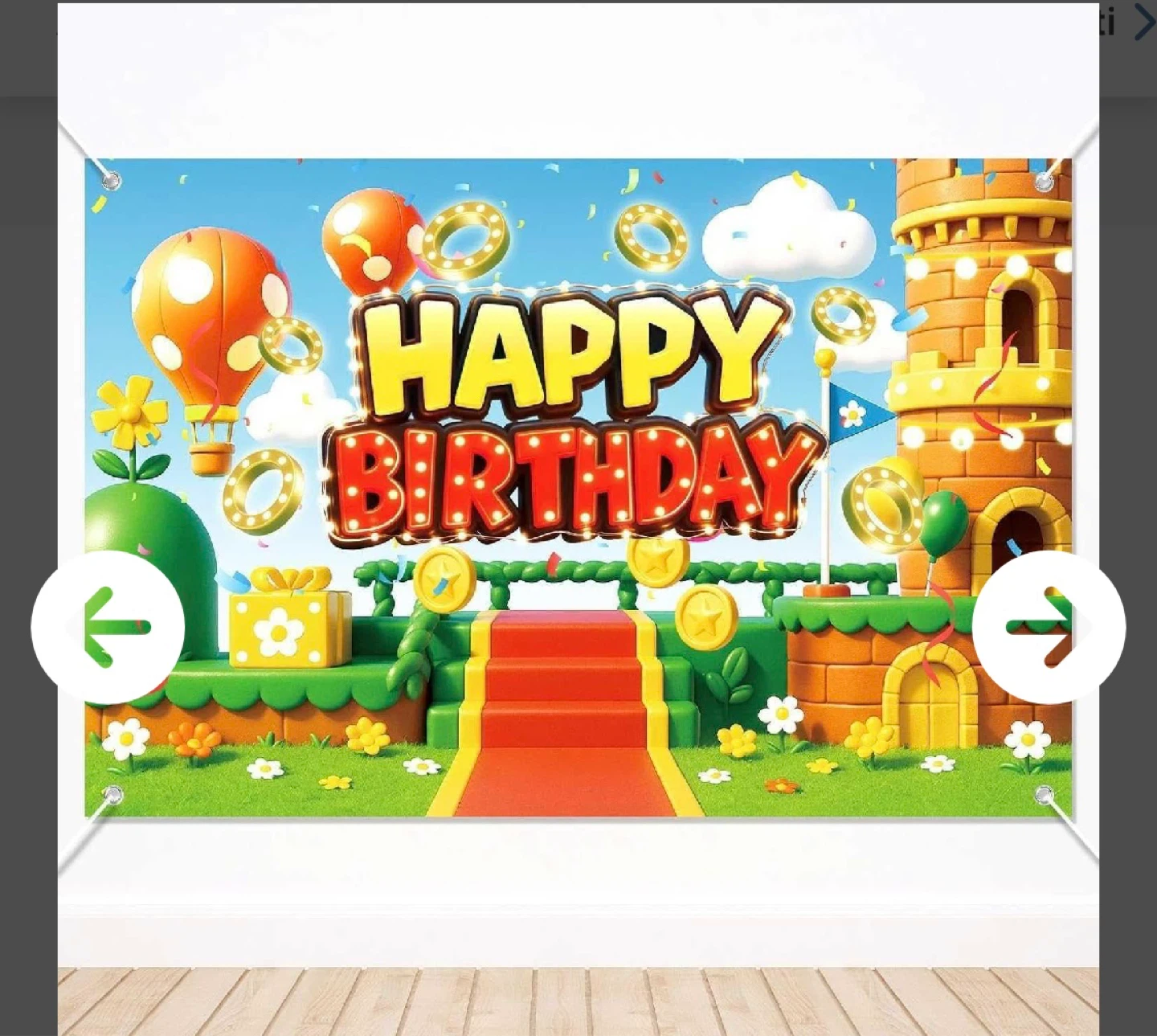Happy Birthday Mario Themed Banner