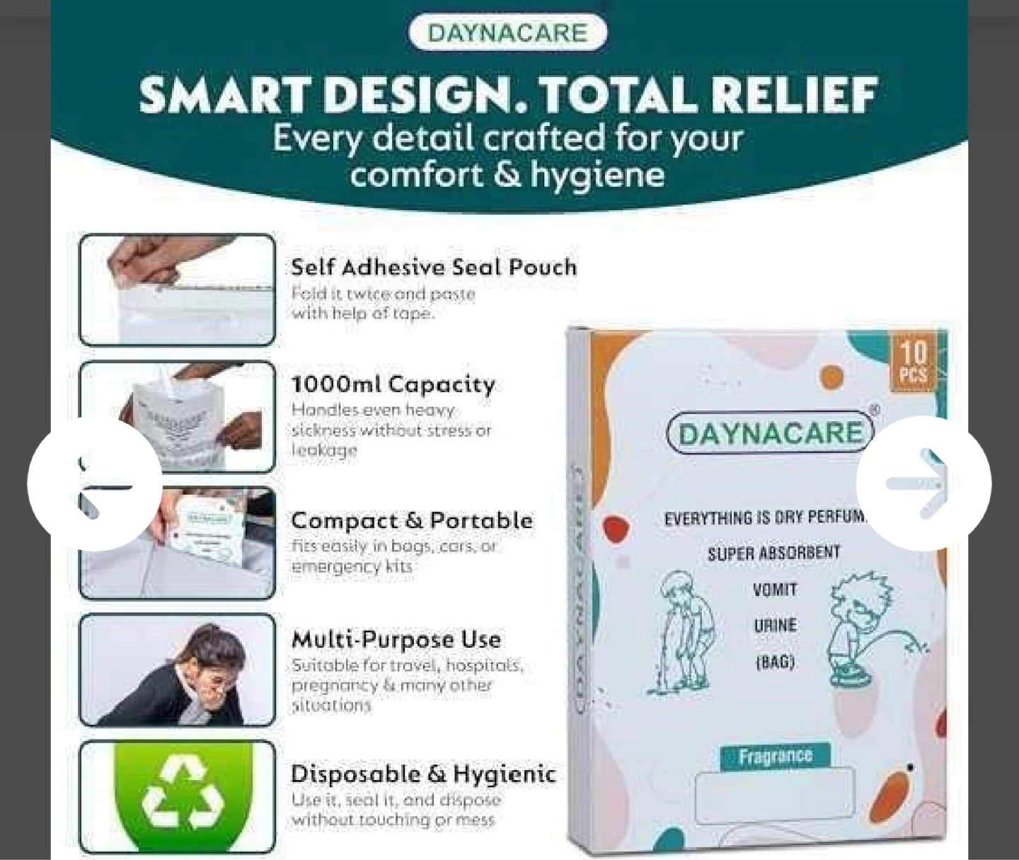Daynacare Disposable Vomit Bags - 10 Pack