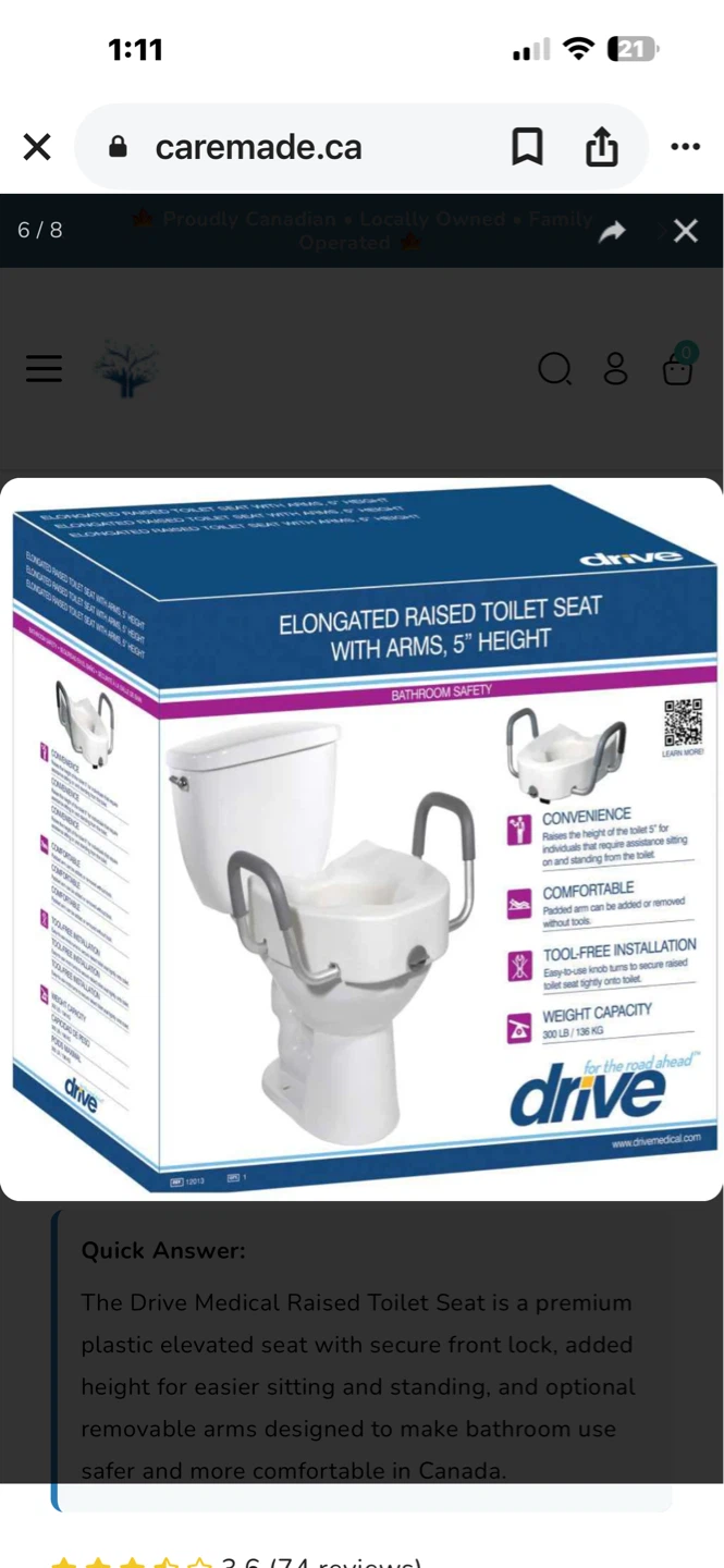 Drive Medical Raised Elongated Toilet Seat With Lock 5" Height - photo 3