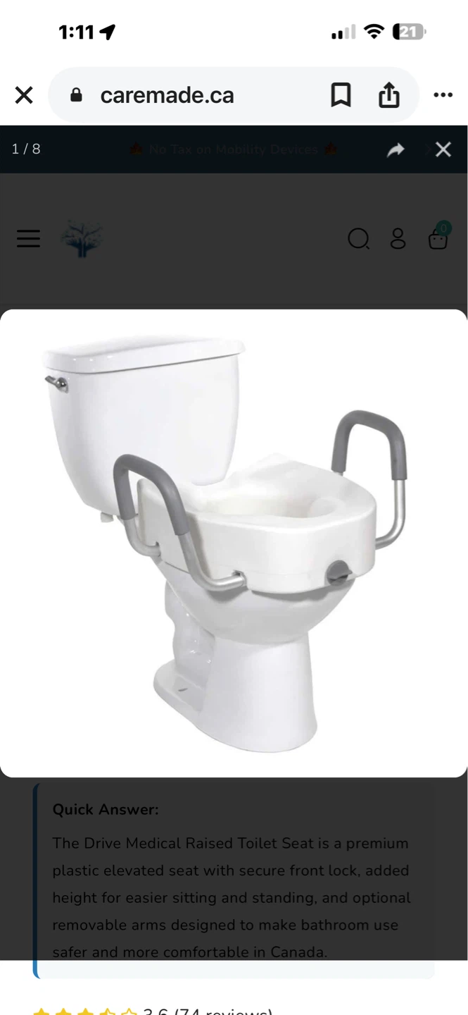 Drive Medical Raised Elongated Toilet Seat With Lock 5" Height