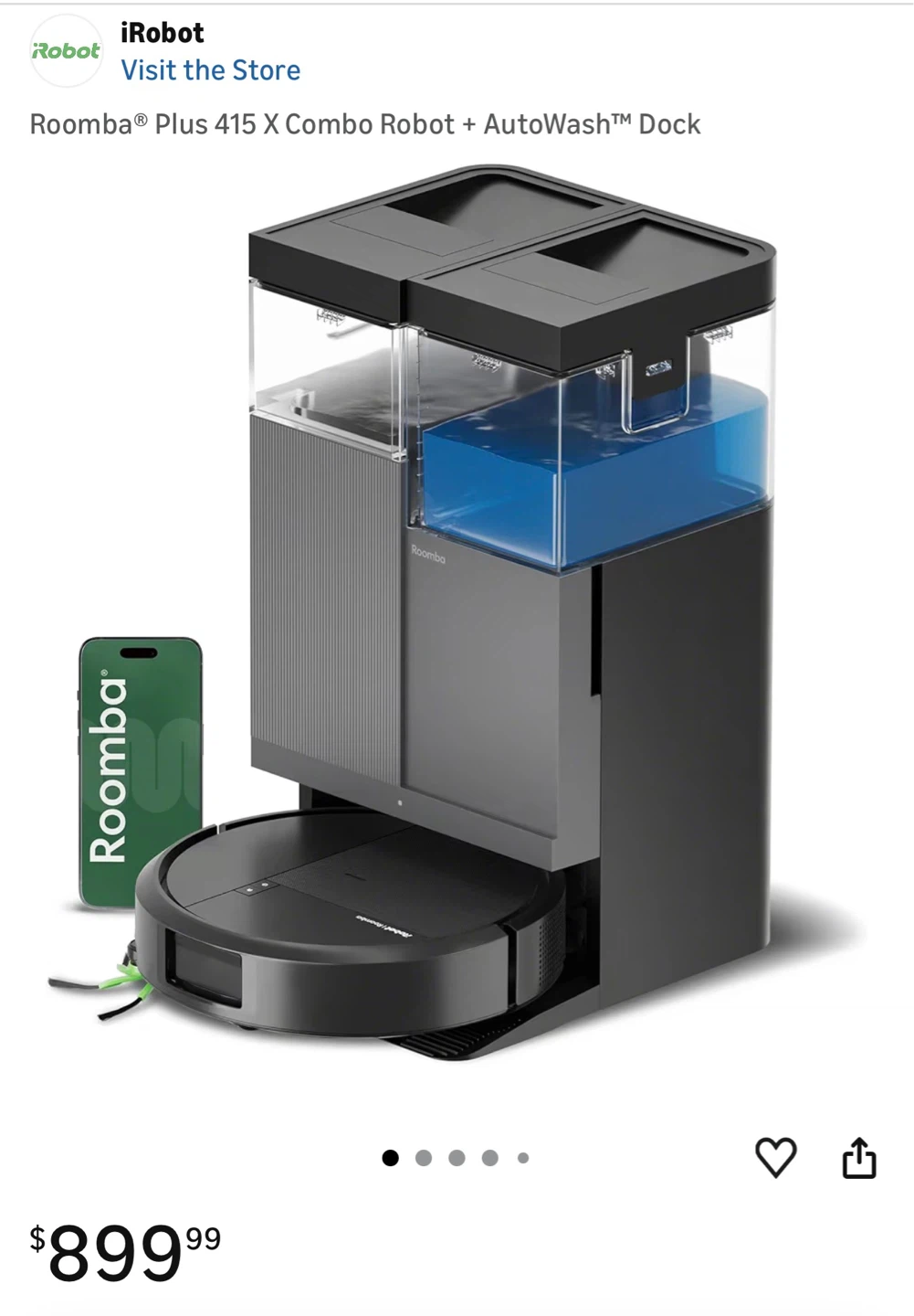 iRobot Roomba Plus 415 X Combo Robot + AutoWash Dock