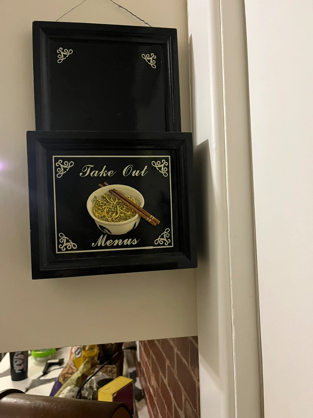 Black Take Out Menus Sign with Mail Holder - photo 2
