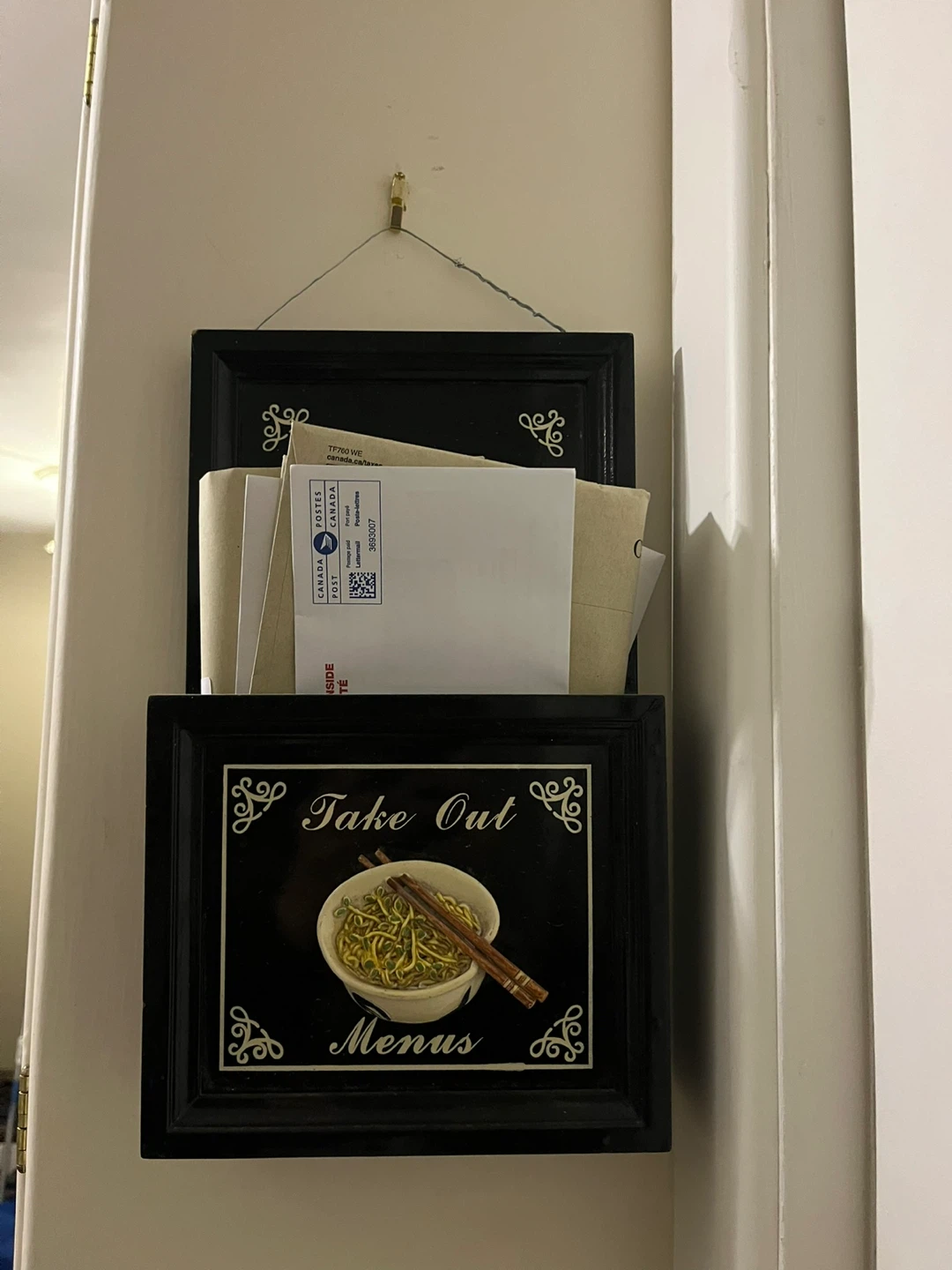 Black Take Out Menus Sign with Mail Holder - photo 4