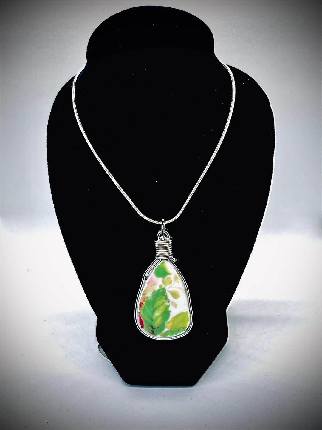 pendant handmade with vintage China necklace