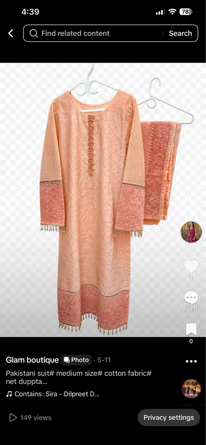 Pakistani Suit - Medium Size