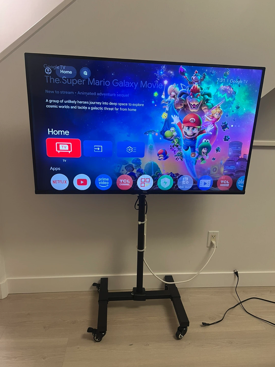 TCL 55" Roku TV Rolling Stand - photo 2