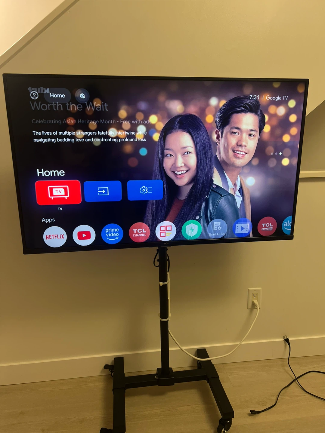 TCL 55" Roku TV Rolling Stand