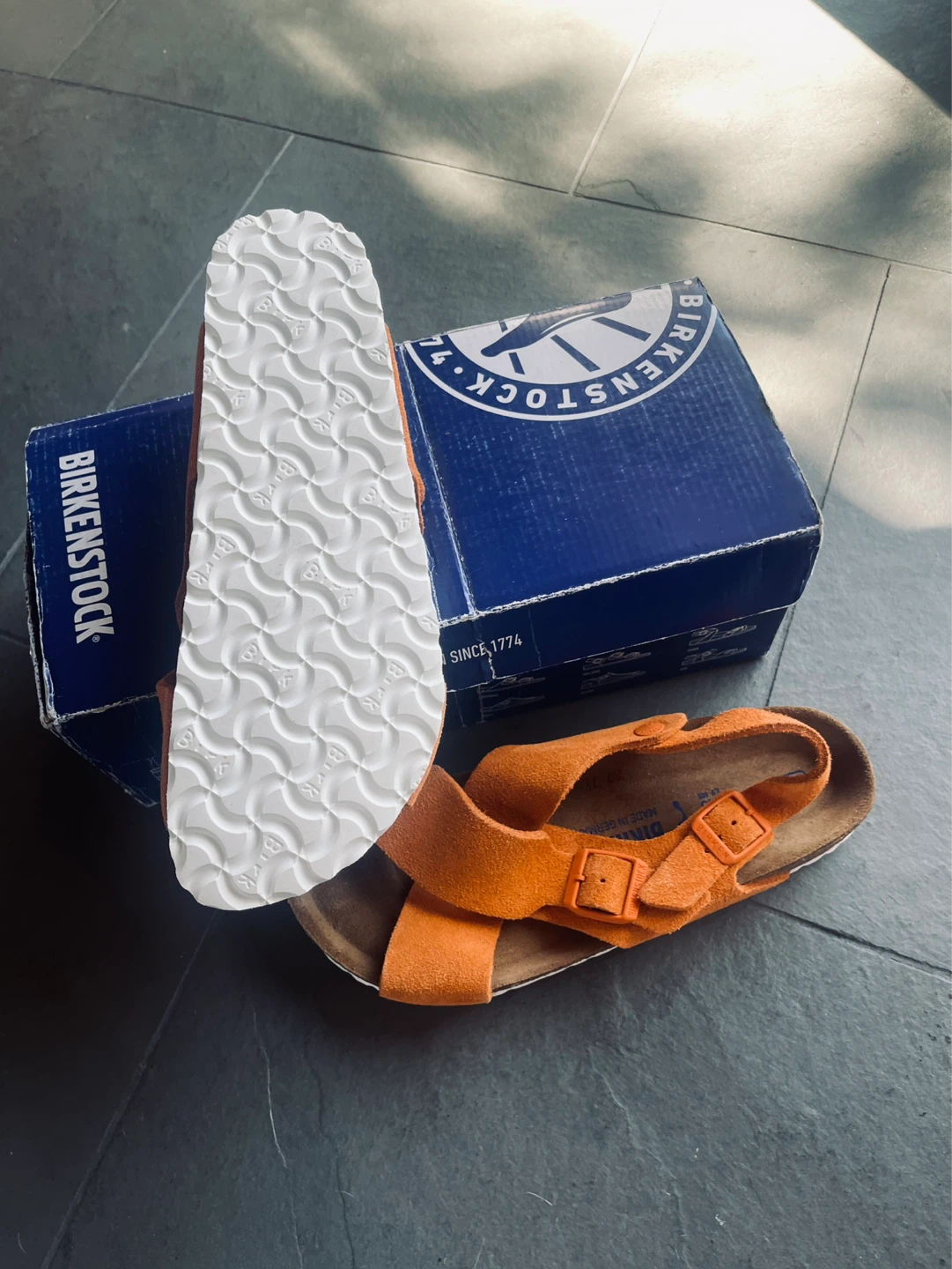Birkenstock  size 38 Suede Orange New - photo 2