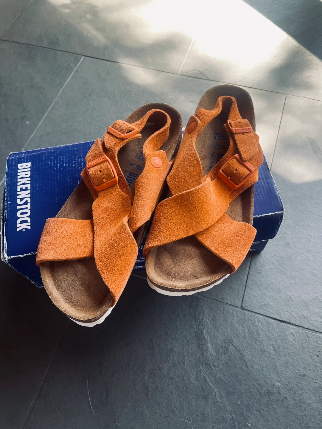 Birkenstock  size 38 Suede Orange New
