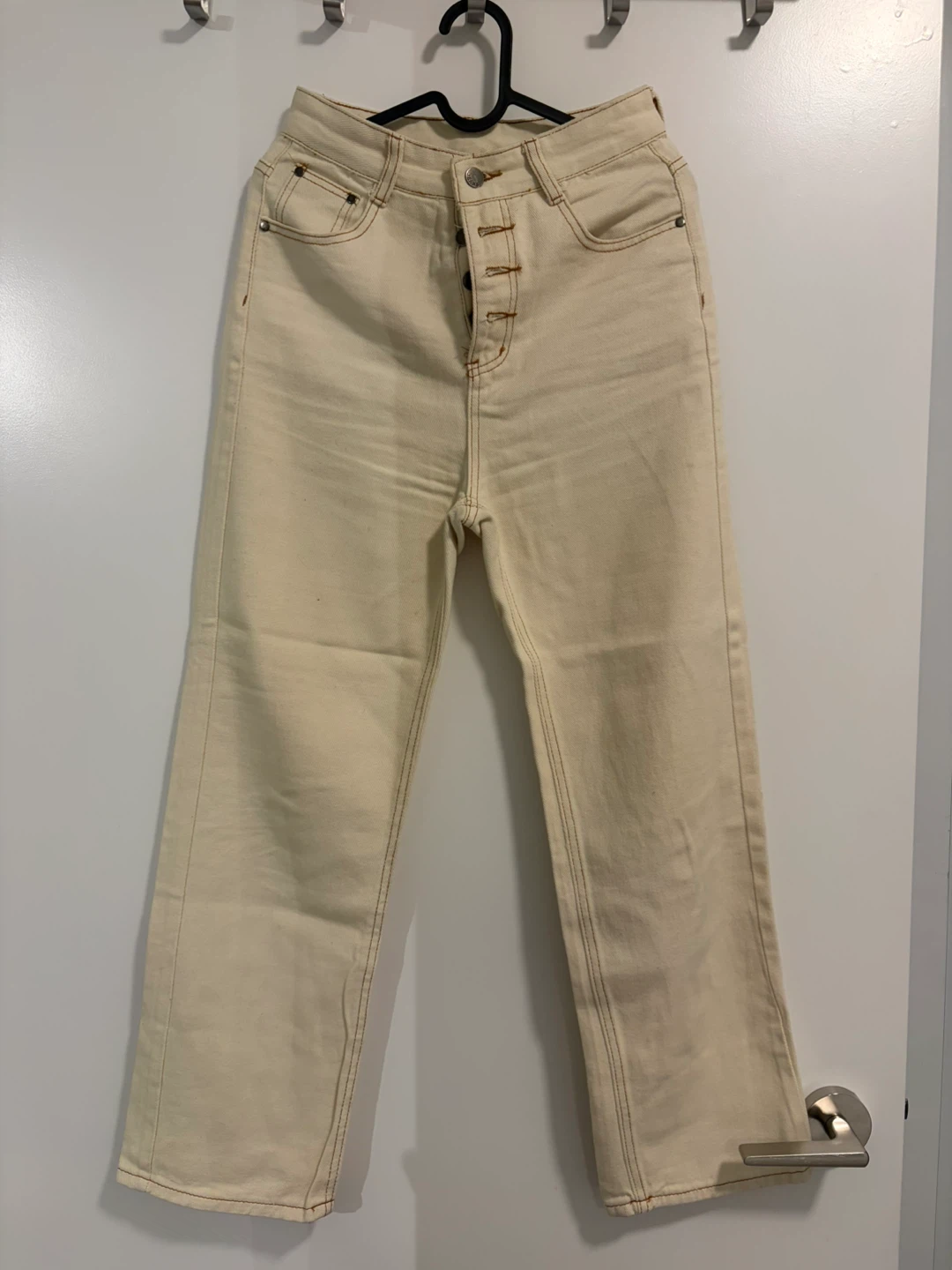 SHEIN / Cream Wide Leg Jeans