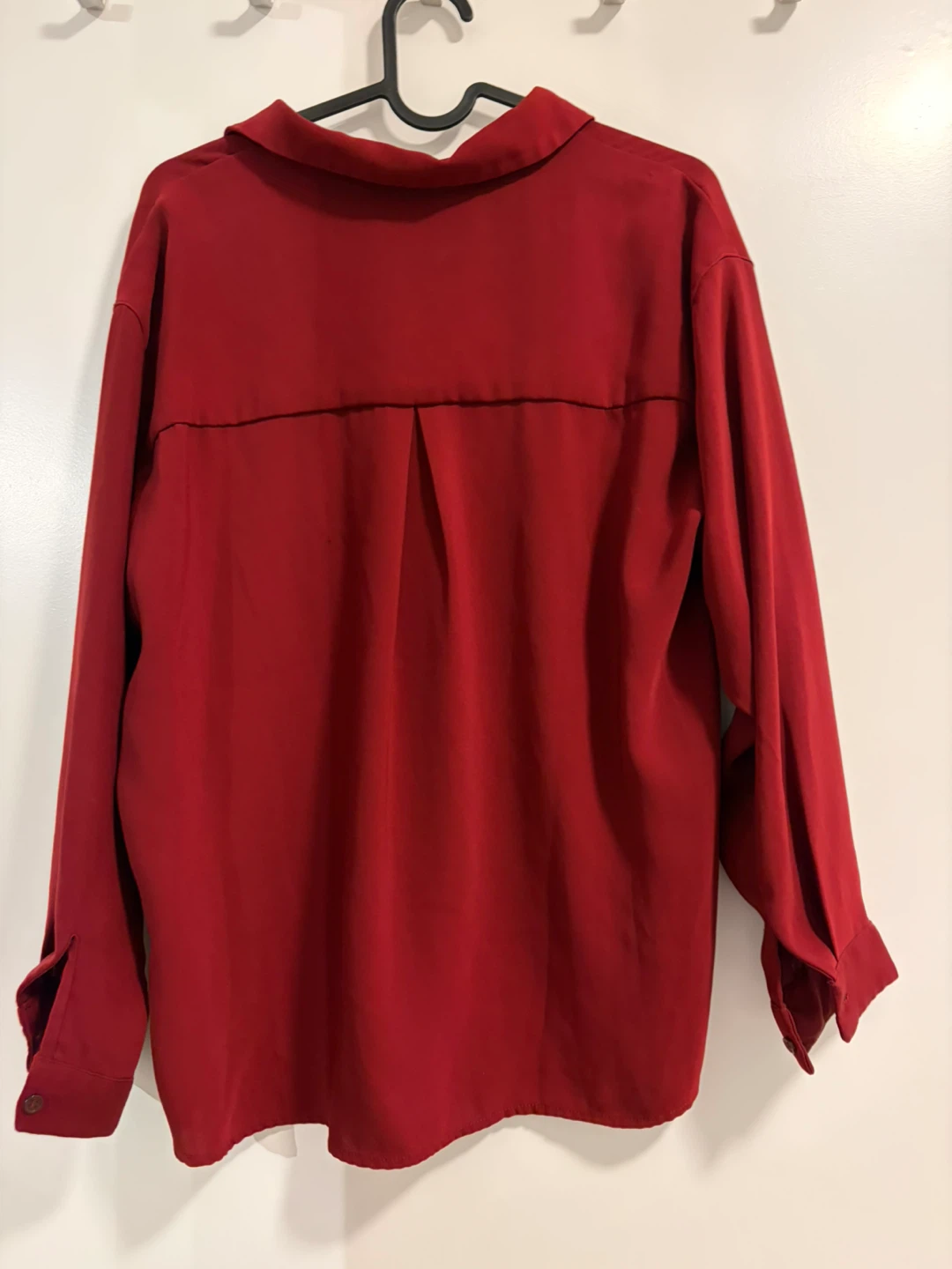 Red Long-Sleeve Collared Shirt - photo 2