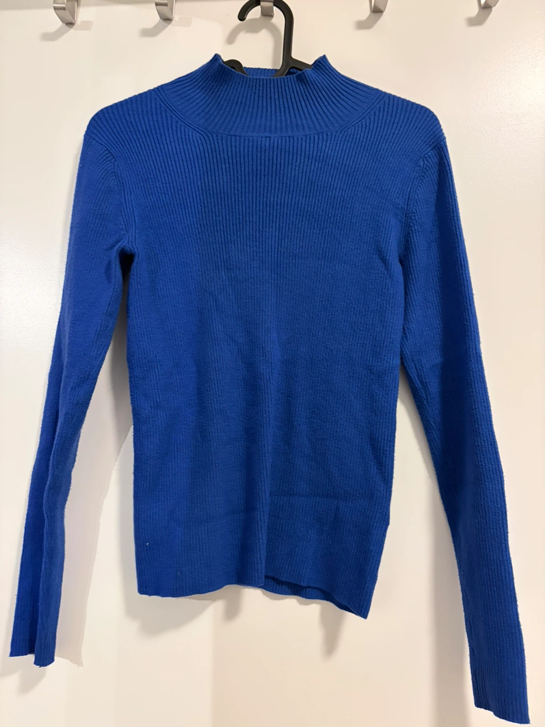 OAK+FORT / Blue Ribbed Mock Neck Sweater