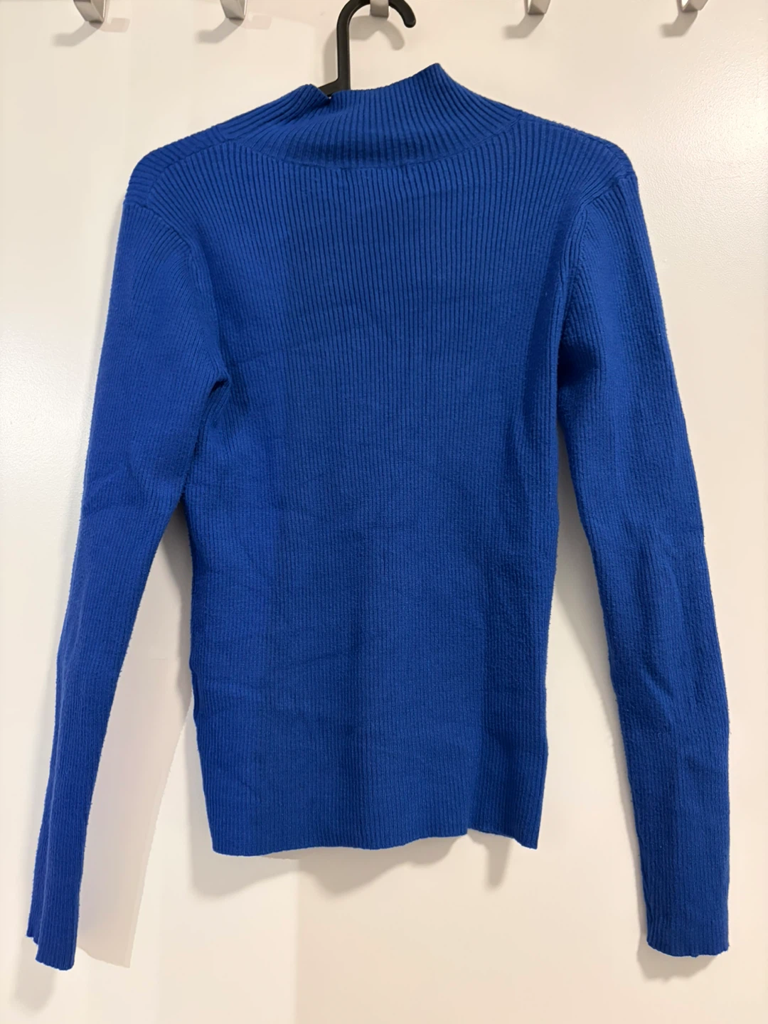 OAK+FORT / Blue Ribbed Mock Neck Sweater - photo 2