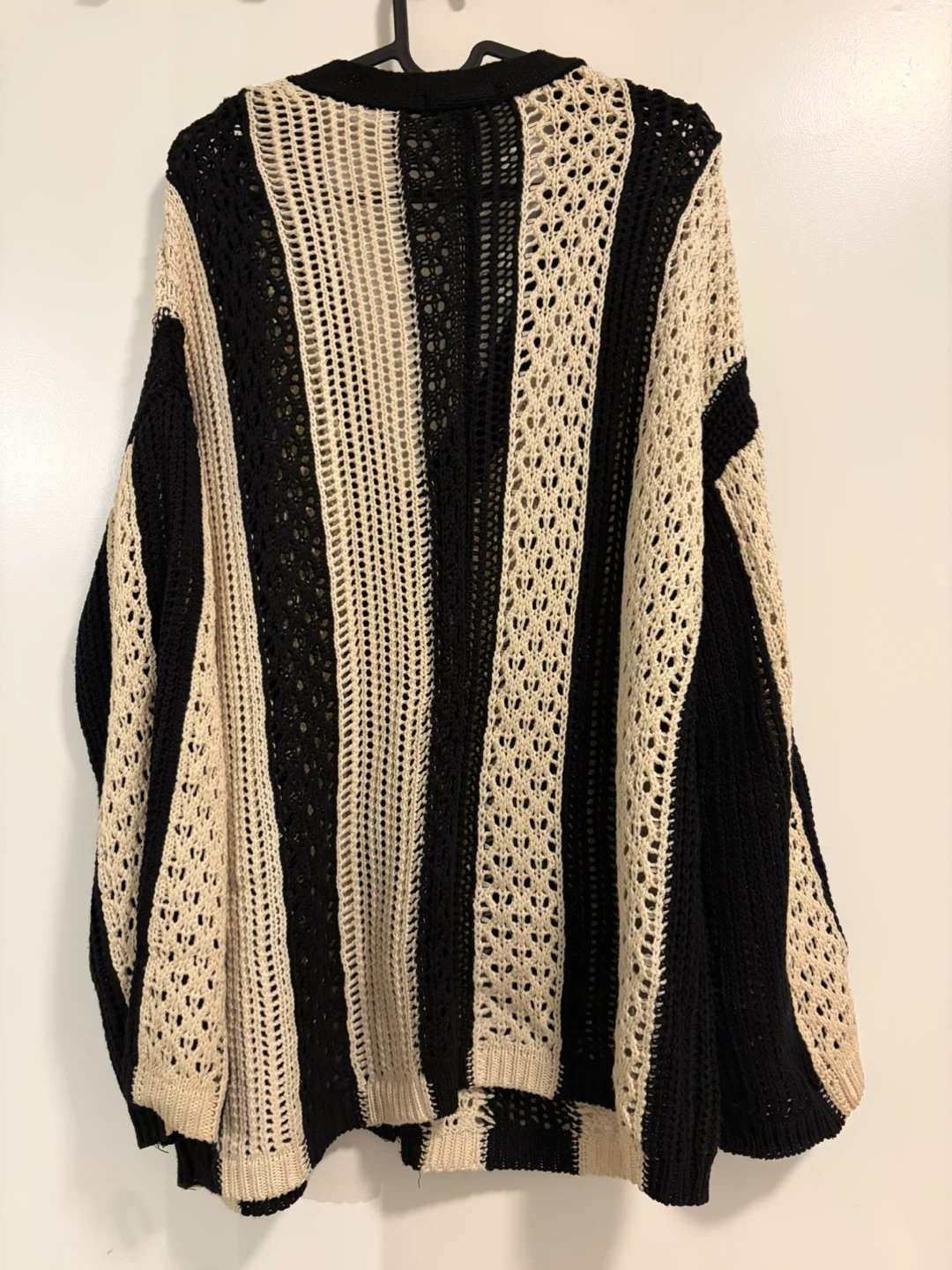 JEANASIS / Black and Cream Striped Knit Cardigan - photo 2