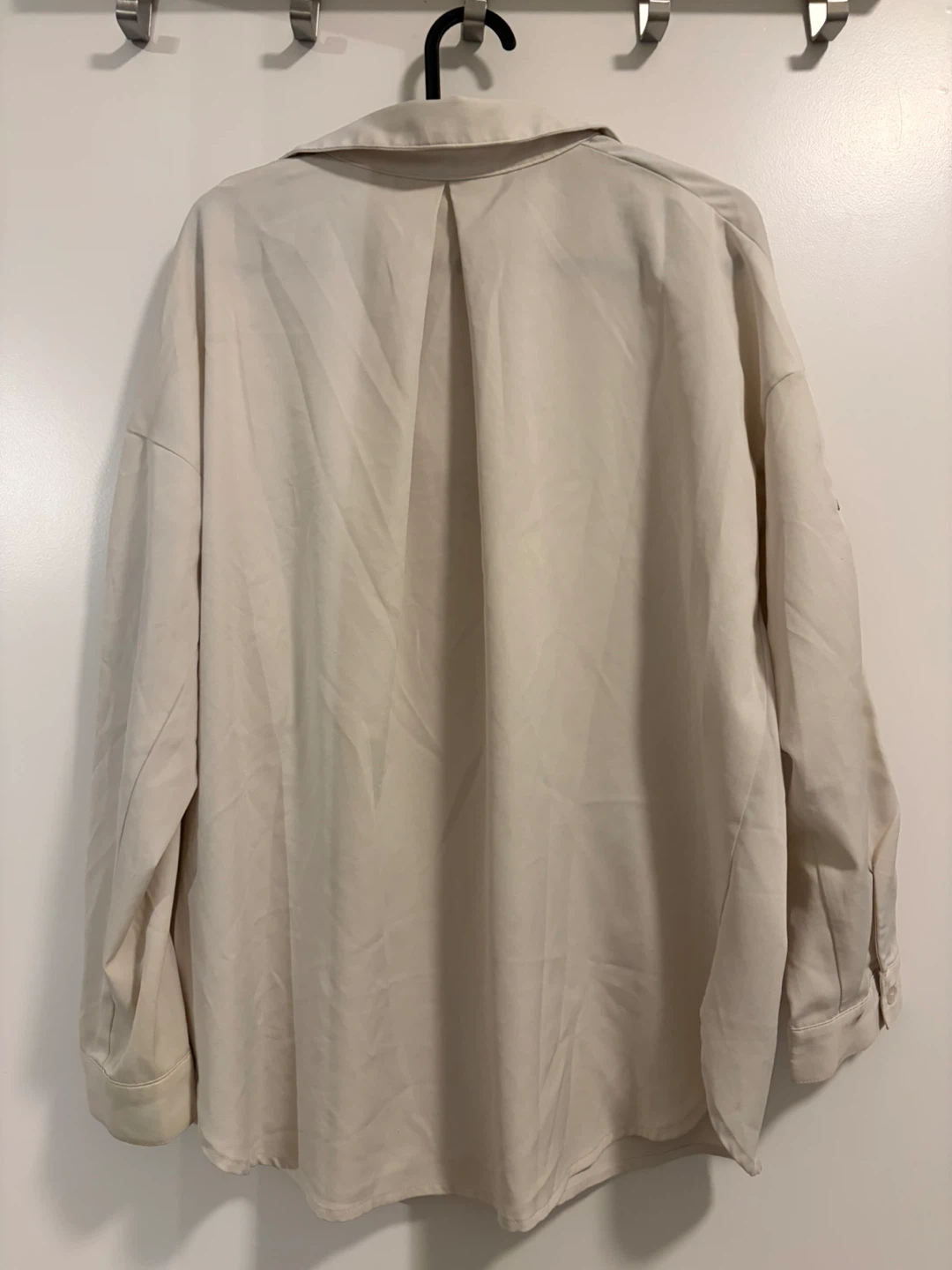 Cream Embroidered Long Sleeve Collared Shirt - photo 2