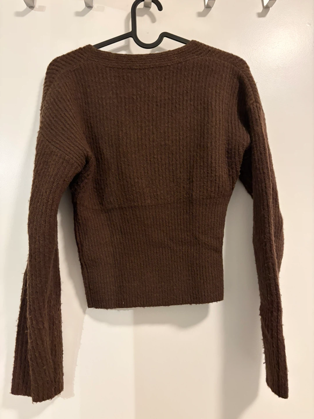 OAK+FORT / Brown Ribbed Wrap Sweater - photo 2