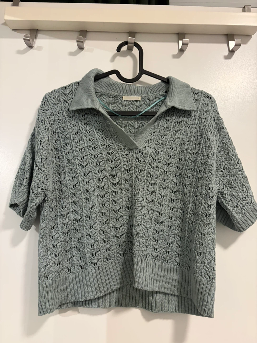 GU / Light Blue Knit Collared Shirt