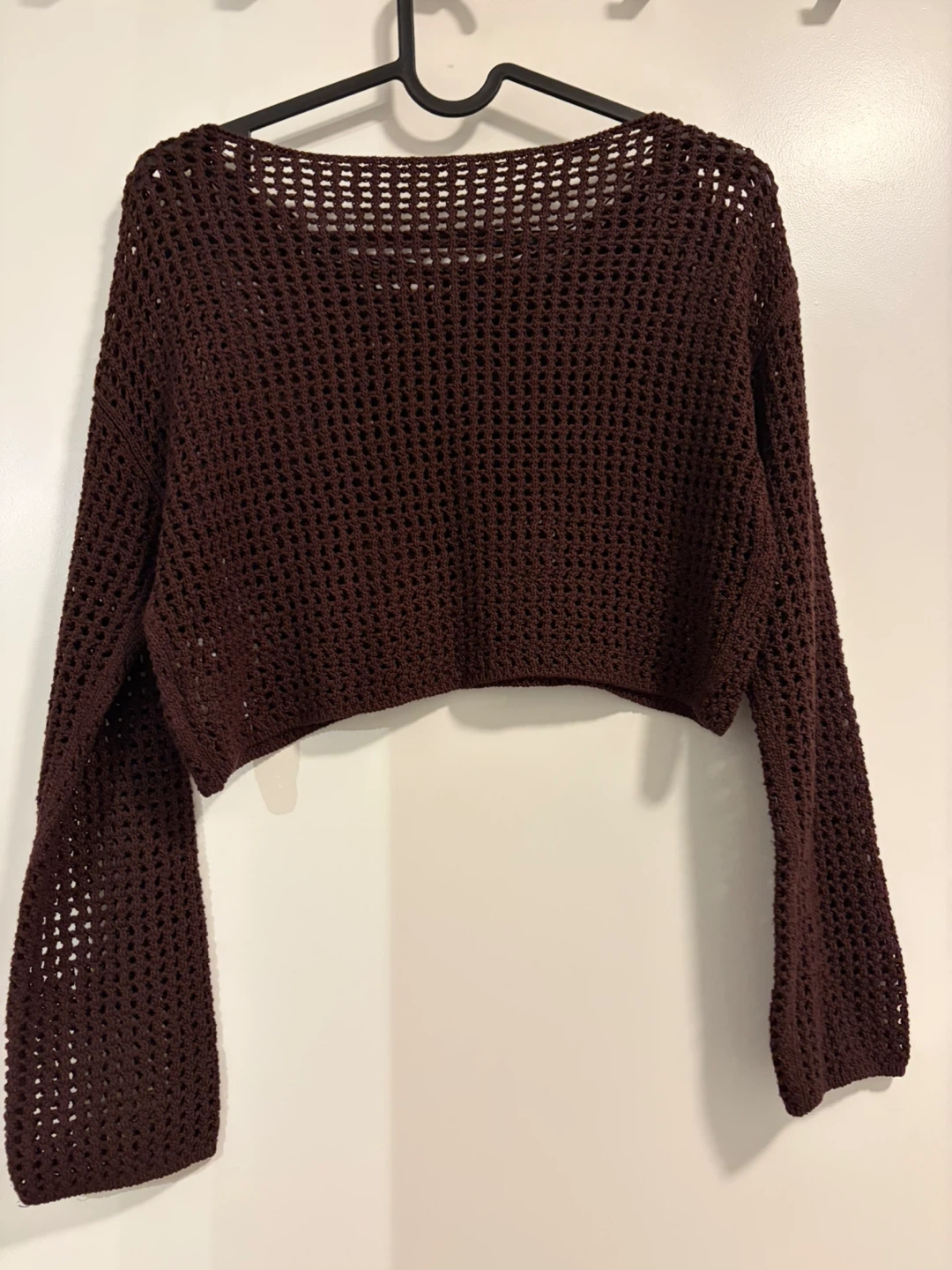 GU / Brown Crochet Crop Sweater - photo 2