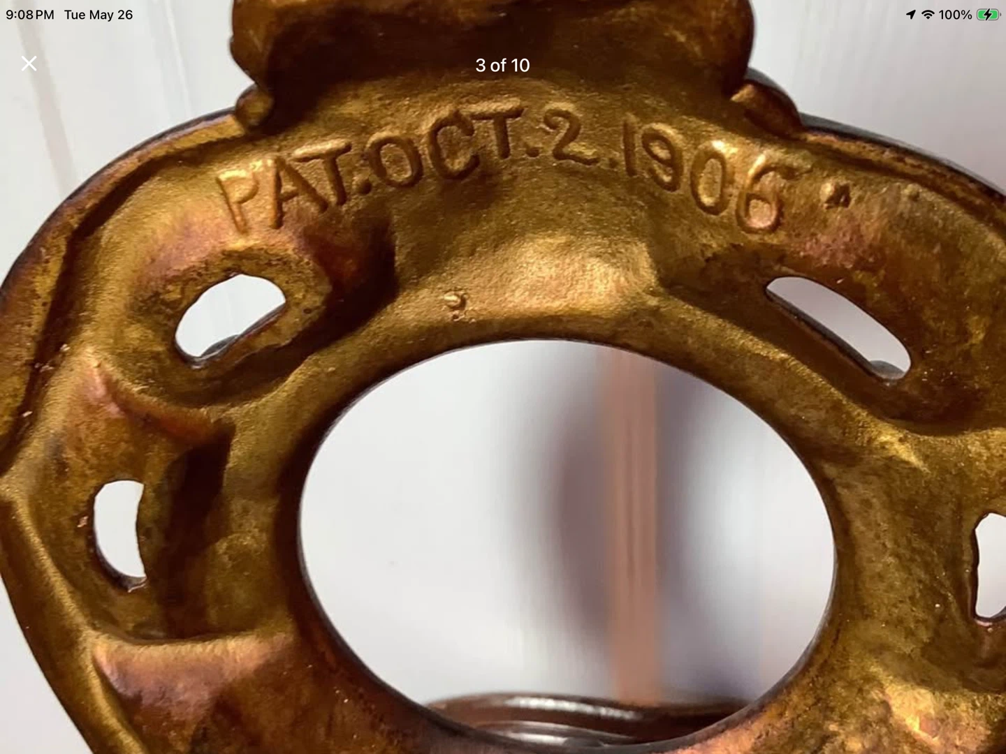 Ant/Victorian 1906 Brass Figural Cherub Clock Frame 🐞 - photo 3