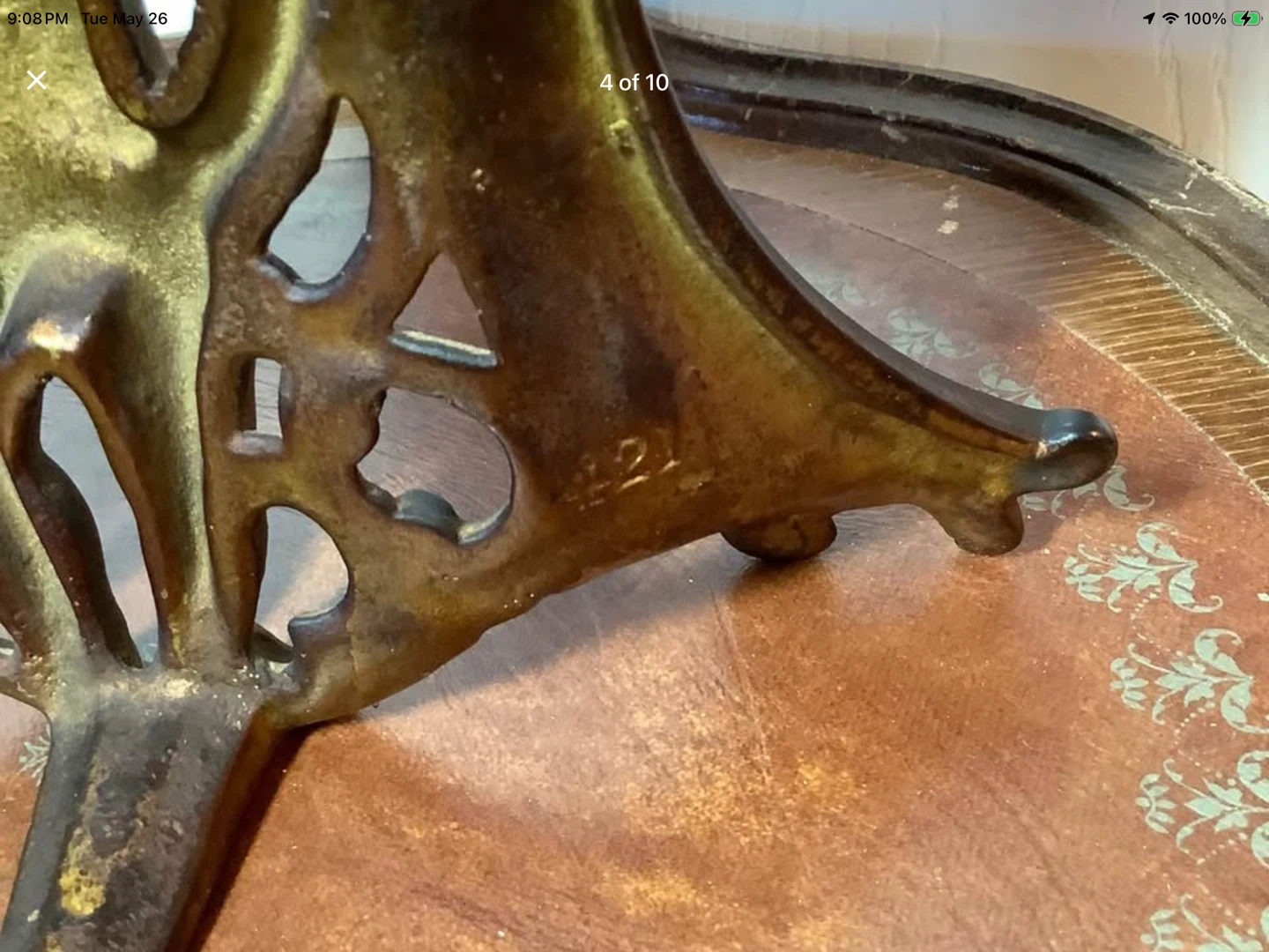 Ant/Victorian 1906 Brass Figural Cherub Clock Frame 🐞 - photo 4