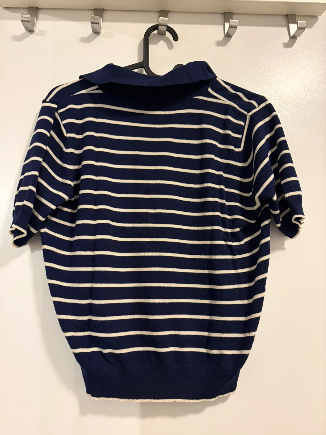 SHEIN / Navy and White Striped Polo Shirt - photo 2