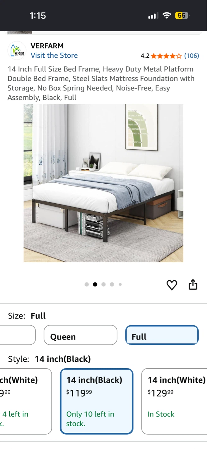 Metal double Bed Frame