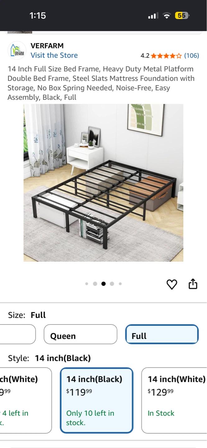 Metal double Bed Frame - photo 2