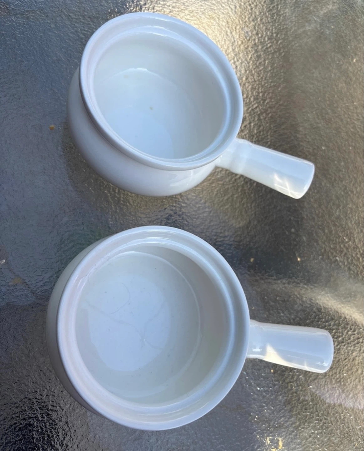 White Ceramic Soup Bowls with Handle - photo 2