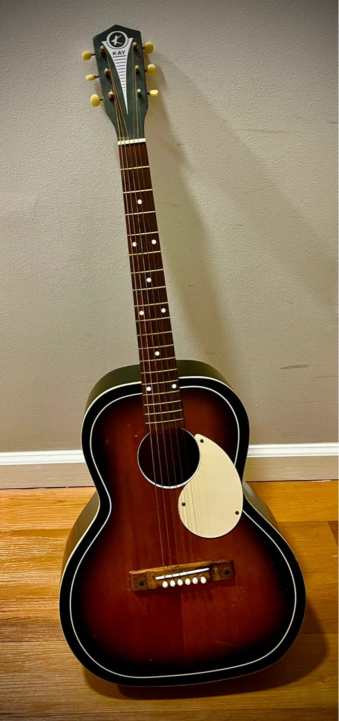 Vintage KAY Acoustic Guitar Sunburst (1950s-60s, USA made)