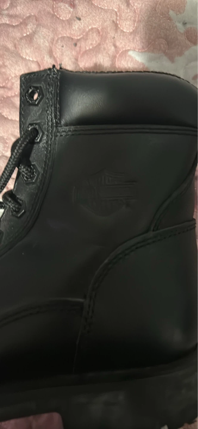Harley-Davidson Black Leather Lace-Up Boots with Side Zipper - photo 4
