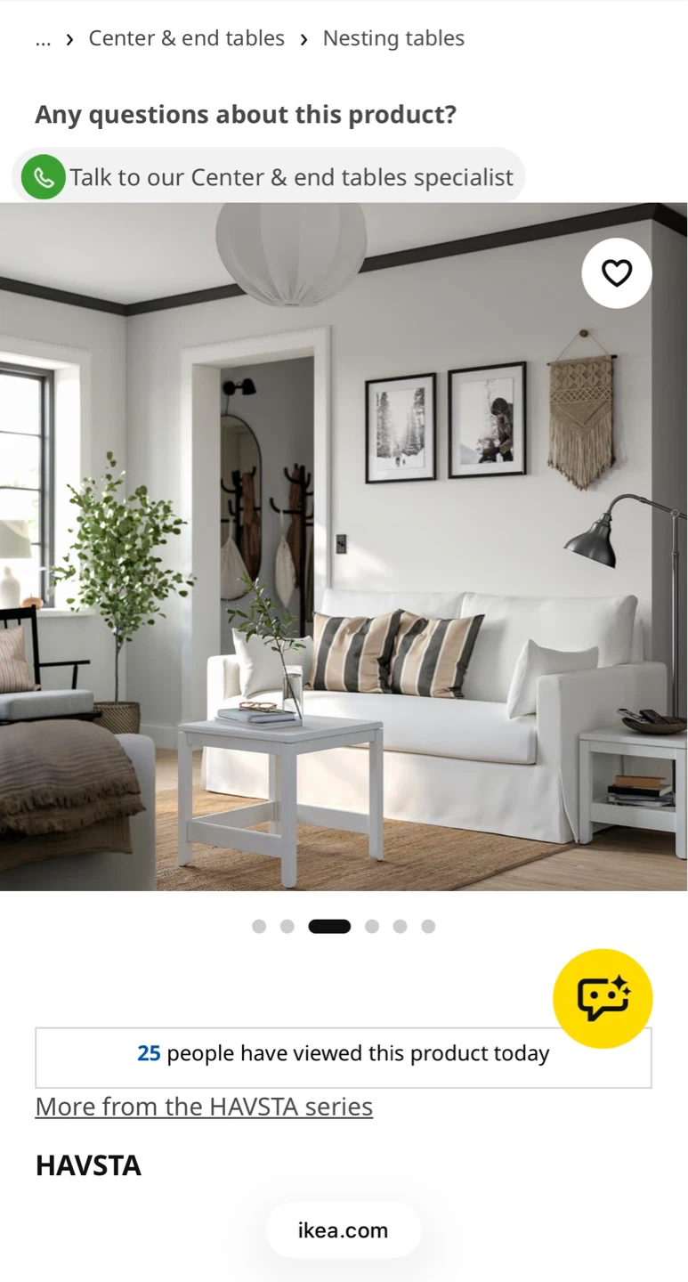 IKEA HAVSTA White Nesting Side Table - photo 4