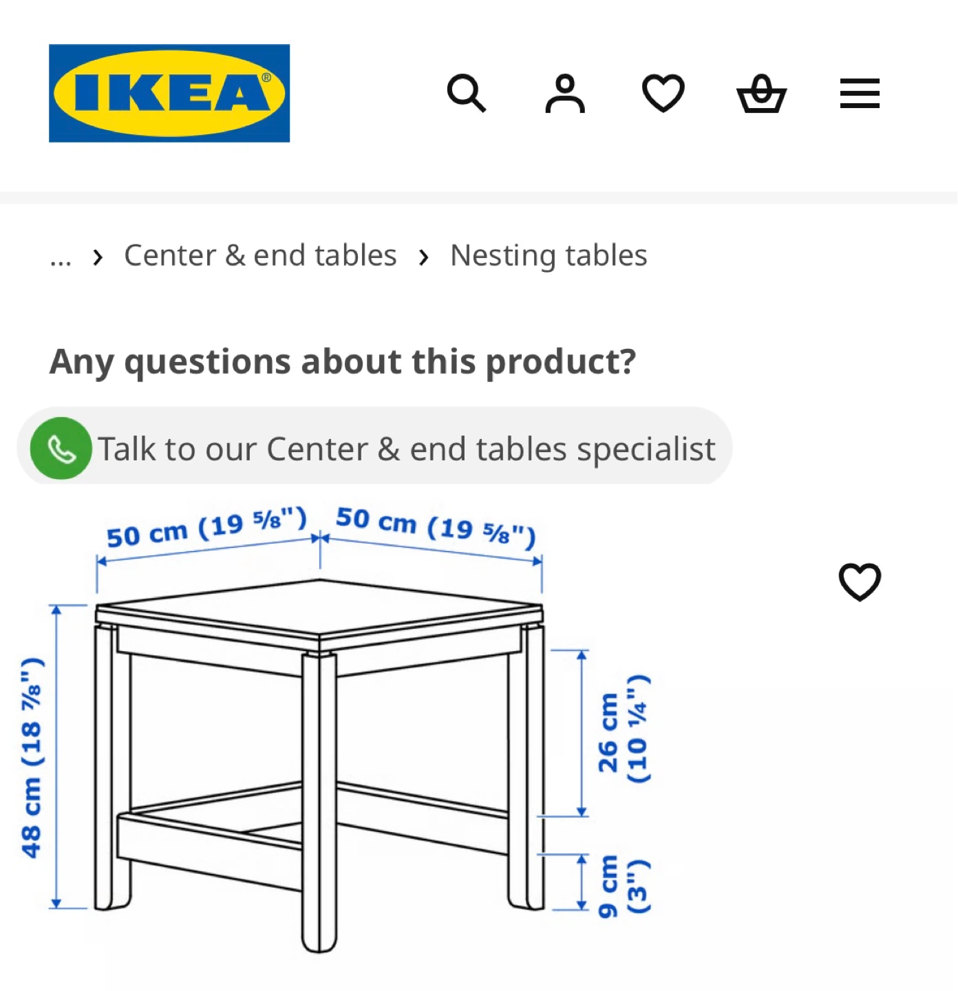 IKEA HAVSTA White Nesting Side Table - photo 3