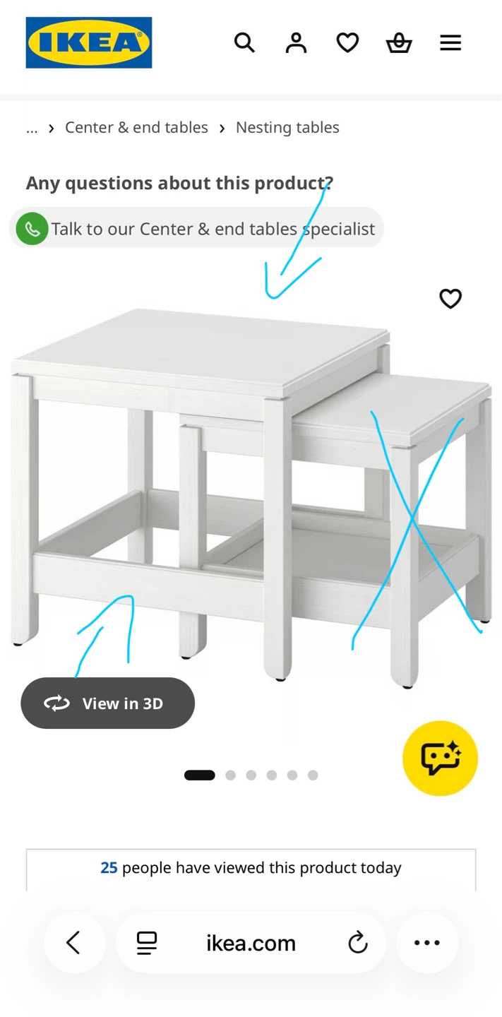 IKEA HAVSTA White Nesting Side Table - photo 5
