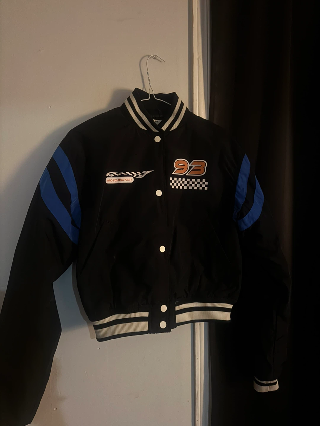 H&M Black Motorsport Bomber Jacket