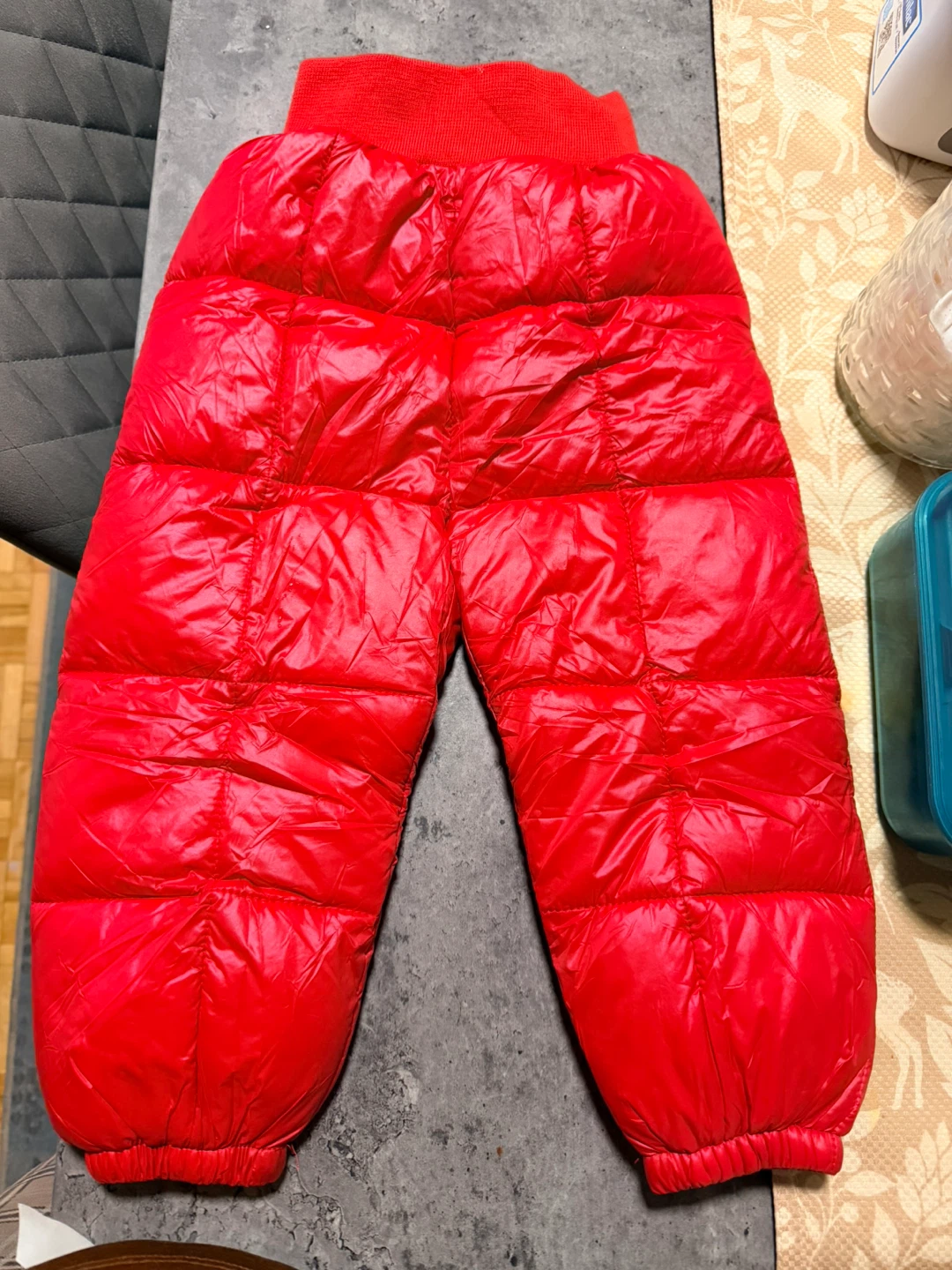 Red Puffer Pants - Size 90/ 6-12 months