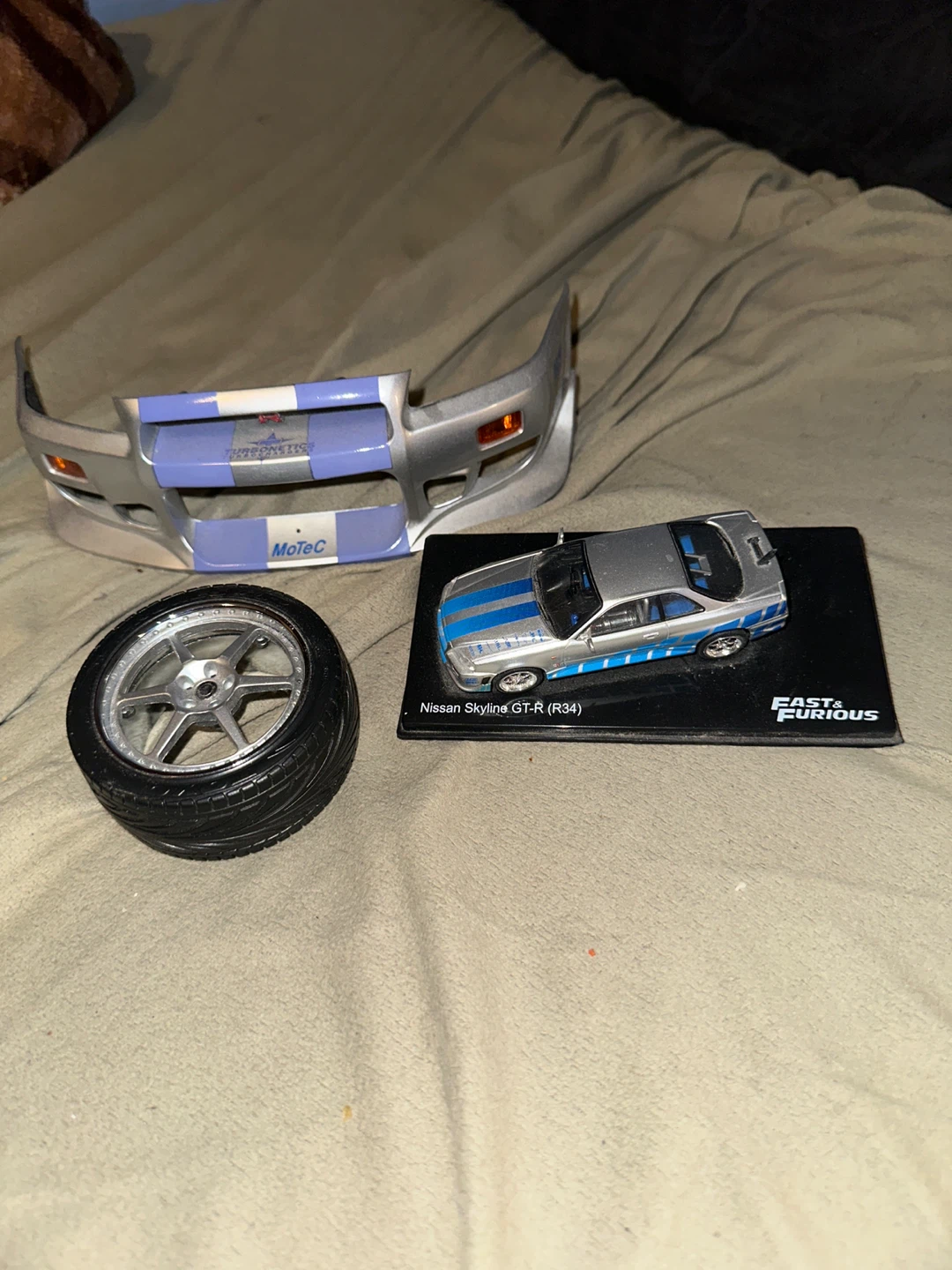 RC Car Front Bumper - Silver/Blue
