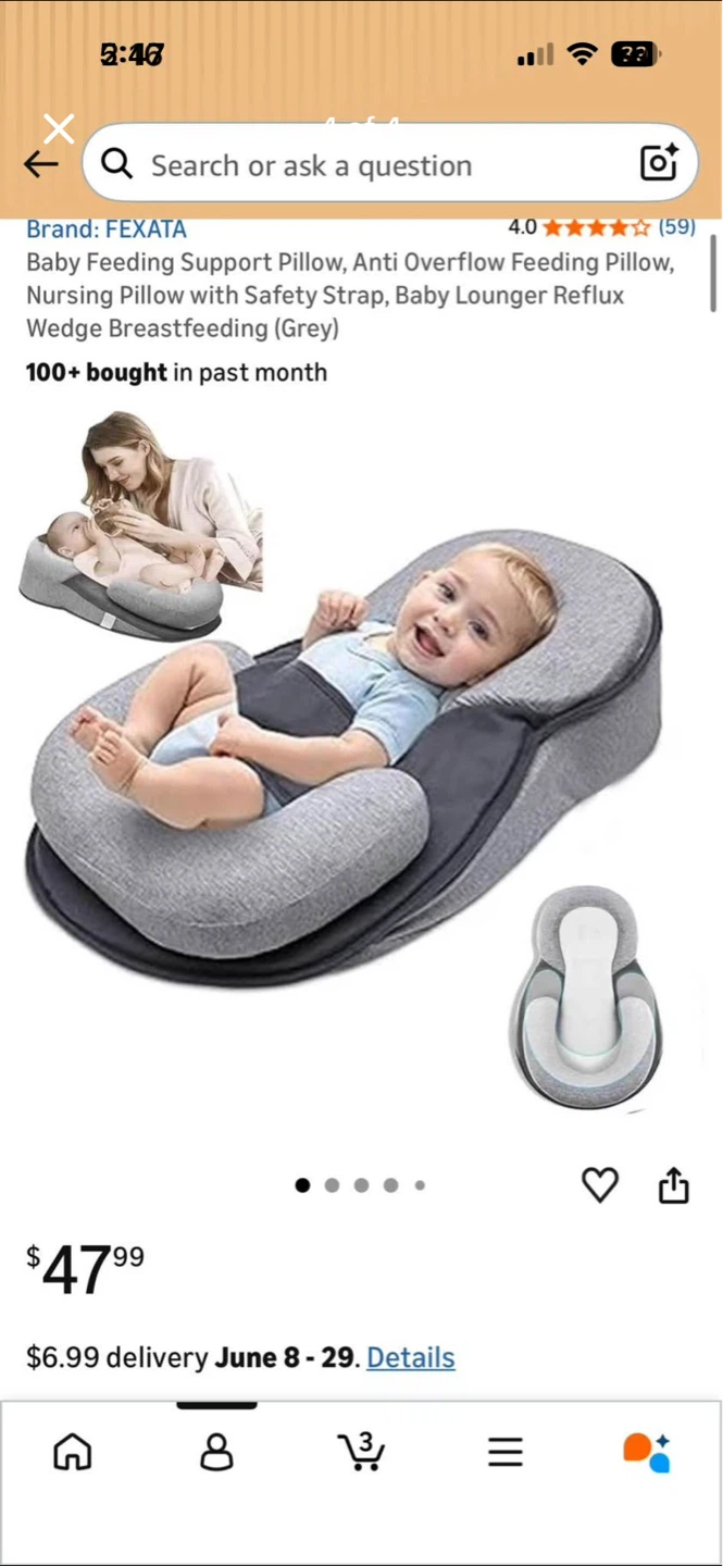 Fexata Baby Feeding Support Pillow Lounger - photo 4
