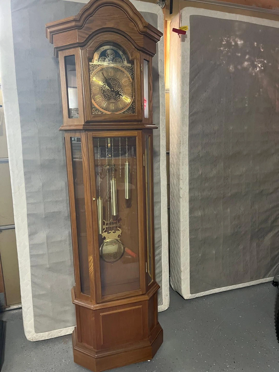 Wooden Grandfather Clock with Pendulum and Weights - photo 2